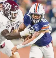  ?? Michael Chang/Getty Images ?? Texas A&M allowed 316 rushing yards Saturday with 124 of those coming from Jarquez Hunter.