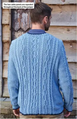  ?? ?? The two cable panels are repeated throughout the back of the jumper