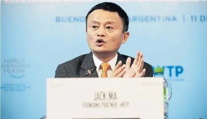  ?? ANDRES D’ELIA ?? Millones. Jack Ma pasó por Buenos Airse. Su empresa vale 458.000 millones de dólares.