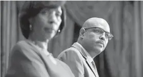  ?? LLOYD FOX/BALTIMORE SUN ?? Joel Fitzgerald, Baltimore Mayor Catherine Pugh's choice to head the city Police Department, speaks at a press conference at City Hall.