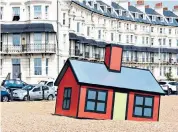  ??  ?? Beach hut: Richard Woods’s work Holiday Homes on the beach in Folkestone