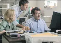  ?? KERRY HAYES/EONE FILMS ?? Rachel McAdams Mark Ruffalo and Brian d’Arcy James in Spotlight, which probes the big questions about good and evil.