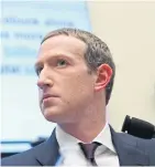  ?? REUTERS ?? Mark Zuckerberg testifies at a House Financial Services Committee hearing.