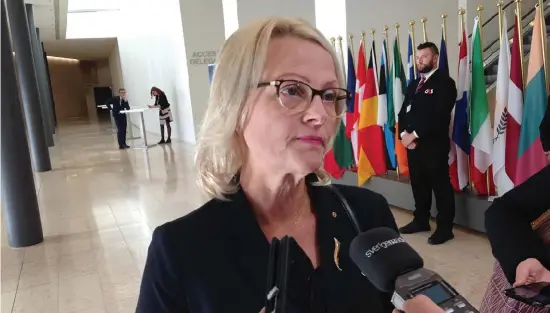  ?? Bild: WIKTOR NUMMELIN ?? OPTIMIST. Migrations­minister Heléne Fritzon (S) efter gårdagens EU-möte i Luxemburg.