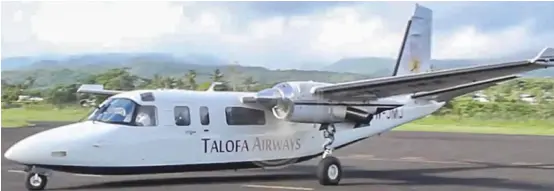  ??  ?? One of Talofa Airways Twin Commander aircraft