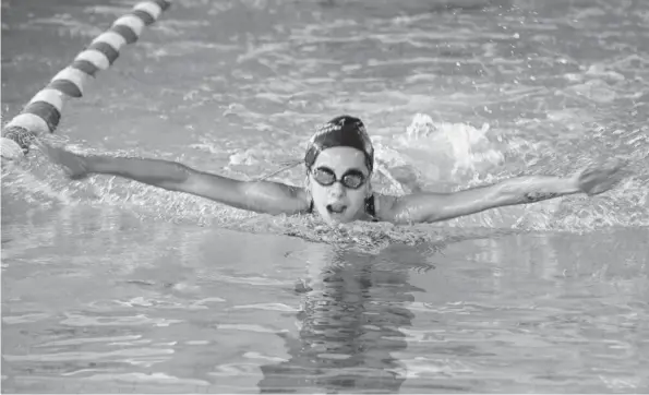  ?? [SUBMITTED] ?? Grace Parker set a new South Western Ontario Swim Associatio­n record for the 100-metre medley, beating out the old one by less than a second.