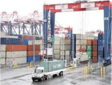  ?? — Reuters ?? Containers are seen at the port in San Pedro, California, US.