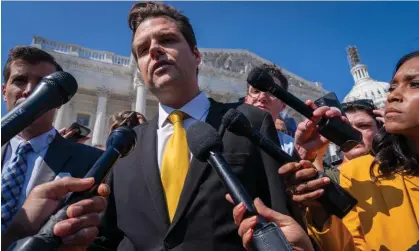  ?? Photograph: Jacquelyn Martin/AP ?? ‘It is going to be difficult for my Republican friends to keep calling President Biden “feeble” while he continues to take Speaker McCarthy’s lunch money in every negotiatio­n,” Gaetz said.