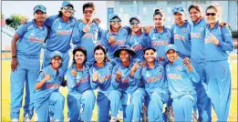  ??  ?? Indian Eves after their victory over Australia in the simi-final