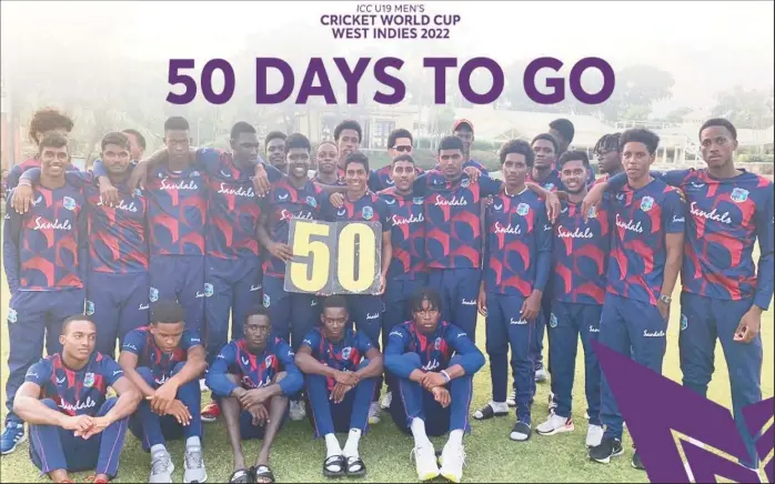  ?? ?? Yesterday marked 50 days before the start of the ICC Men’s U19 World Cup in the West Indies.