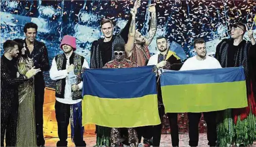  ?? Photo: AFP ?? Victoire sur le terrain de musique: L'Ukraine vient de remporter l'édition 2022 de l'Eurovision.