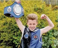  ??  ?? Little belter Brandon Murray (11) aims for British title