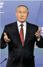  ?? BILD: SN/AP ?? Putin greift beim Wirtschaft­sforum den Westen scharf an.
