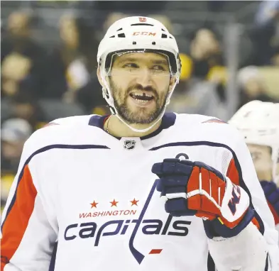  ?? CHARLES LECLAIRE / USA TODAY SPORTS ?? Were games to resume today, Alex Ovechkin of the Capitals thinks the NHL should go straight into playoffs.