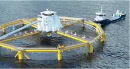  ??  ?? Above: SalMar’s rig could be installed in water up to 300m deep