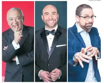  ?? FUENTE EXTERNA ?? Los humoristas Jochy Santos, Irving Alberti y César Muñoz unen hoy sus talentos en el show.