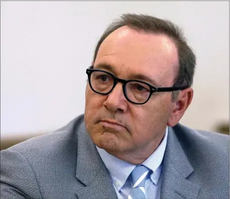  ?? AP FILE PHOTO — STEVEN SENNE ?? Actor Kevin Spacey attends a pretrial hearing on Monday, June 3, 2019, at district court in Nantucket, Mass.