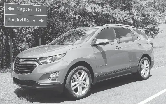  ?? PHOTOS: PETER BLEAKNEY/DRIVING ?? The 2018 Chevrolet Equinox 2.0T sports sharper looks, tidier dimensions and a plethora of safety and connectivi­ty features.