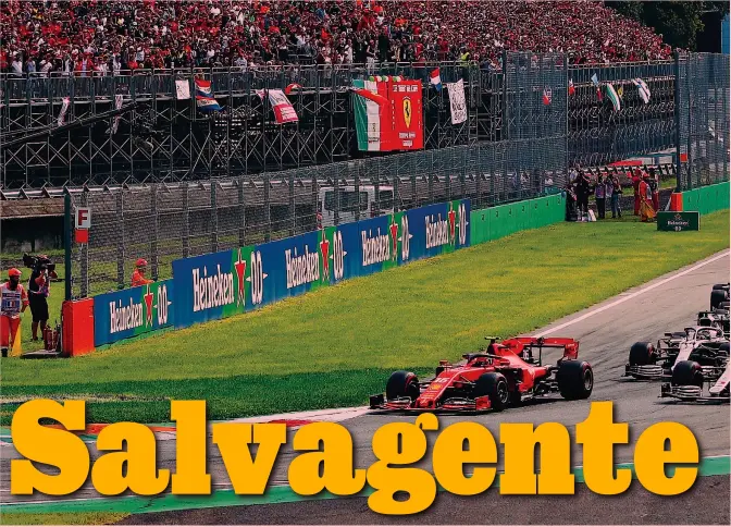  ?? GETTY ?? Via! La partenza dell’ultimo GP d’Italia a Monza, settembre 2019. La Formula 1 sta cercando un modo per salvare la travagliat­a stagione 2020