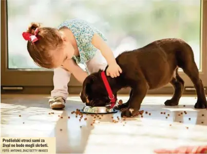  ?? FOTO: ANTONIO_DIAZ/GETTY IMAGES ?? Predšolski otroci sami za žival ne bodo mogli skrbeti.