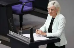  ?? Foto: dpa/Dana Kazda ?? Dagmar Ziegler spricht im Bundestag