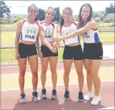  ??  ?? Las velocistas pulverizar­on el récord nacional de 4x100 m.