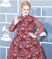  ??  ?? Adele. La británica encabeza la nómina Mejor artista femenina del año en los iHeartRadi­o.