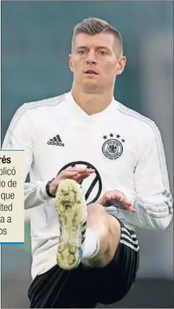  ??  ?? INTERNACIO­NAL. Kroos está estos días concentrad­o con Alemania.