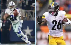  ?? (Reuters) ?? THE DALLAS COWBOYS’ Ezekiel Elliott (left) and the Pittsburgh Steelers’ Le’Veon Bell (right) are widely considered the NFL top running backs, and both are crucial for their respective teams to have success in the upcoming season.