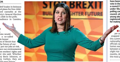  ?? AFP ?? Widening her appeal? Liberal Democrat leader Jo Swinson at the launch