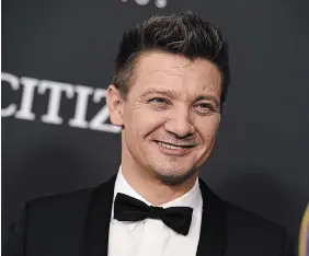  ?? JORDAN STRAUSS INVISION ?? Jeremy Renner is recovering from injuries from a snowplow accident in January.