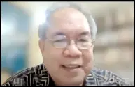  ?? SCREENSHOT FROM THE EVENT ?? MULTI-AWARDED writer Jose ‘Butch’ Dalisay, Jr. discusses the life and works of Carlos P. Romulo.