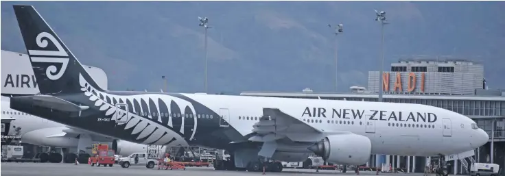  ?? Photo: Waisea Nasokia ?? Air New Zealand’s Boeing 777-200 aircraft being readied for departure at the Nadi Internatio­nal Airport on July 15, 2018.