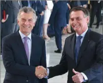  ??  ?? ENCUENTRO. Macri y Bolsonaro en la primera reunión, en Brasilia.