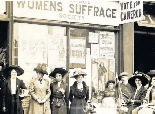  ??  ?? ●●A picture from the suffrage campaign of 1910