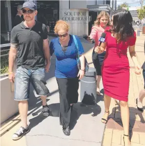  ??  ?? Melinda Anderson leaves Southport Magistrate­s Court yesterday.