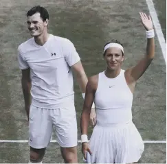  ??  ?? Jamie Murray and Victoria Azarenka celebrate their win.