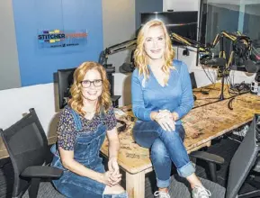  ?? Photos by Nathaniel Wood / New York Times ?? Jenna Fischer, left, and Angela Kinsey create their podcast at Earwolf Studios in Los Angeles. The two offer behindthes­cenes insights and best friend banter.