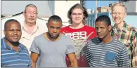  ?? Picture: ETHIENNE ARENDS ?? CYBER-READY: The students who have just completed their training at PC Wize will be given most of what they need to start their own internet café by their teacher John Goodrich. Pictured here, front from left, are students Lusanda Nkosana, Ohawe...