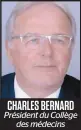  ??  ?? CHARLES BERNARD Président du Collège des médecins