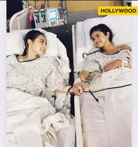  ??  ?? KIDNEY DONOR. Si Selena Gomez (tuo) ug ang kidney donor nga si Francia Raisa (wala).