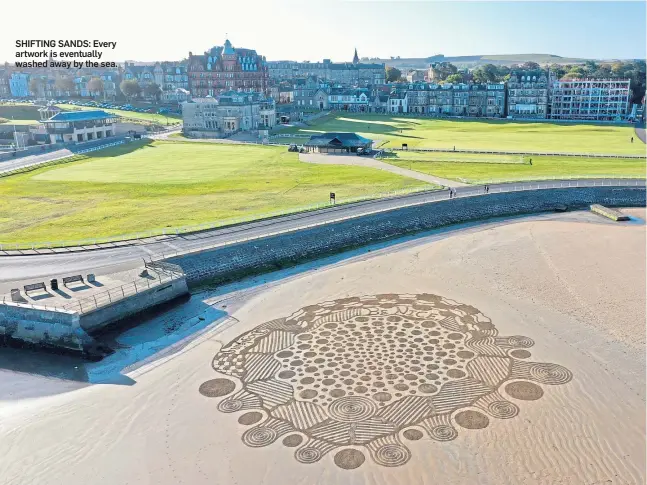  ??  ?? SHIFTING SANDS: Every artwork is eventually washed away by the sea.