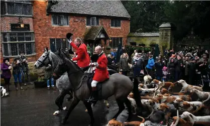  ?? Photograph: Neil Hall/EPA ?? The Old Surrey and West Kent Boxing Day Hunt in Chiddingst­one, 2019.