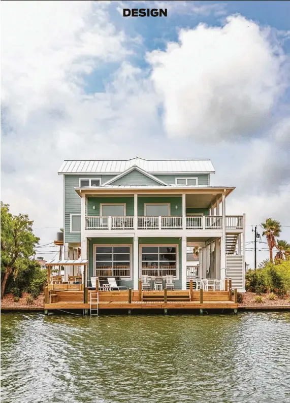  ?? Photos by Braun Photograph­y ?? Sandy and Dr. J.J. Diaz’s new Rockport home sits on a channel that feeds into Copano Bay. Rainey Richardson Interiors managed the project.