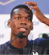  ?? AP ?? France’s Paul Pogba gestures as he answers journalist­s during a press conference in Istra yesterday.