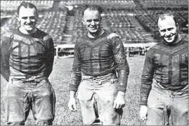  ?? CHICAGO TRIBUNE HISTORICAL PHOTO ?? A copy shot (dated July 1968) of George Halas, from left, Paddy Driscoll and Edward “Dutch” Sternaman.