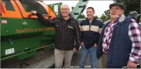  ??  ?? Pictured at the ‘Talking Timber’ event are Jerry Boland, with John Quinn, Ballyculla­ne, and Tony Lacey, Ramsgrage. Picture: Patrick Browne