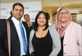  ?? Pictures: Tracey Adams/African News Agency (ANA) ?? BUILDING RELATIONS: Cape Times acting assistant editor Liesl van der Schyff flanked by Zaid Omer, left, and Aminah Omer.