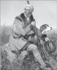  ??  ?? In this 1861 portrait of Daniel Boone by Alonzo Chappell, the rifle Boone is holding might have been his beloved “Old Tick-Licker.”