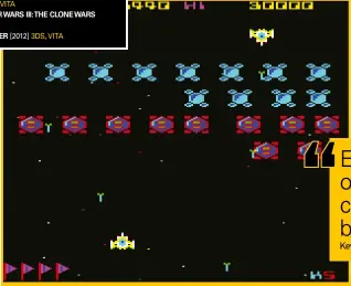  ??  ?? [BBC Micro] Galaforce was born from Kevin’s love of shoot-’em-ups like Moon Cresta, and, obviously, Galaga.